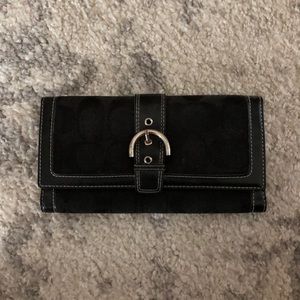 Coach black tri fold wallet